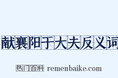 献襄阳于大夫反义词是什么意思的图片